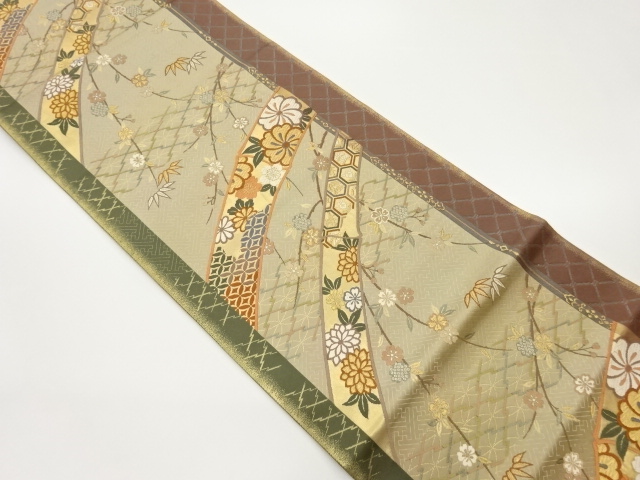 JAPANESE FUKURO OBI / WOVEN FLOWERS